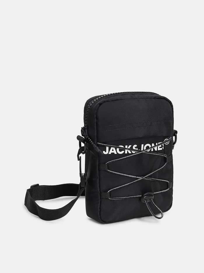 BLACK LOGO PRINT SLING BAG - Image 2